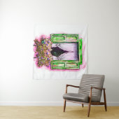 Rustikale Fenster: Aquarellbilder-Angebot. Wandteppich (Beispiel (Horizontal))