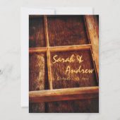 Rustikale Fenster-Rahmen-Hochzeits-Einladung Einladung (Vorderseite)