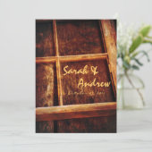 Rustikale Fenster-Rahmen-Hochzeits-Einladung Einladung (Stehend Vorderseite)