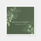 Rustikale Fern Foliage Emerald Dinner Hochzeit Serviette (Vorderseite)