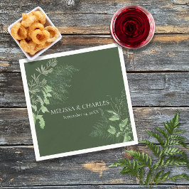Rustikale Fern Foliage Emerald Dinner Hochzeit Serviette
