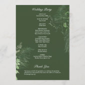 Rustikale Fern Green Foliage Emerald Wedding Programm (Rückseite)