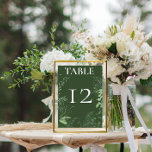 Rustikale Fern Green Foliage Emerald Wedding Tischnummer<br><div class="desc">Eine bezaubernde Tischnummer, in der Eleganz und Natur in perfekter Harmonie zusammenkommen. Ein weicher, featherischer ovaler Rahmen mit üppiger Vegetation, Efeu, Farne und mehr, wunderschönes Set vor einem faszinierenden smaragdgrünen Hintergrund. Genießen Sie das Wesentliche eines romantischen Walderlebnisses mit diesem atemberaubenden Design, das Ihren Gästen einen atemberaubenden verlass bietet. Die aufwändigen...</div>