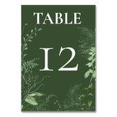 Rustikale Fern Green Foliage Emerald Wedding Tischnummer (Rückseite)