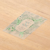 Rustikale Fern Green Foliage Smaragdgrüne Hochzeit Acryleinladungen (Ablage )