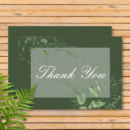Rustikale Fern Green Foliage Smaragdgrüne Hochzeit Dankeskarte
