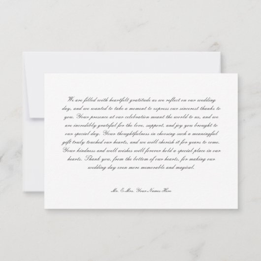 Rustikale Fern Green Foliage White Wedding Dankeskarte (Rückseite)