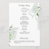 Rustikale Fern Green Foliage White Wedding Programm (Rückseite)
