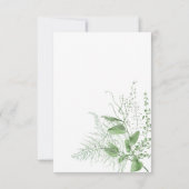 Rustikale Fern Green Foliage White Wedding Save The Date (Rückseite)