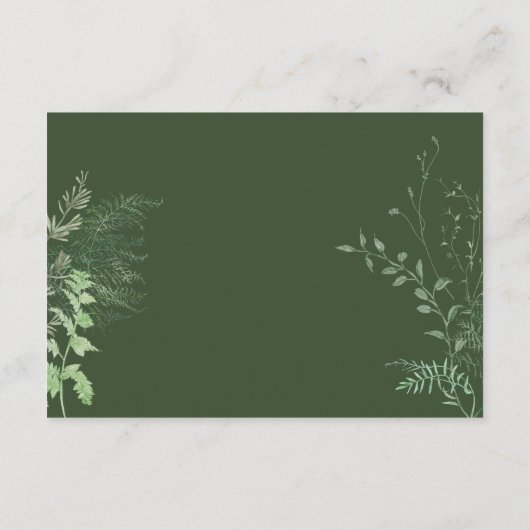 Rustikale Fern Green Folies Smaragdgrüne Details Begleitkarte (Rückseite)