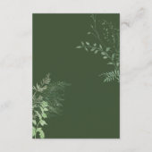 Rustikale Fern Green Folies Smaragdgrüne Details Begleitkarte (Rückseite)