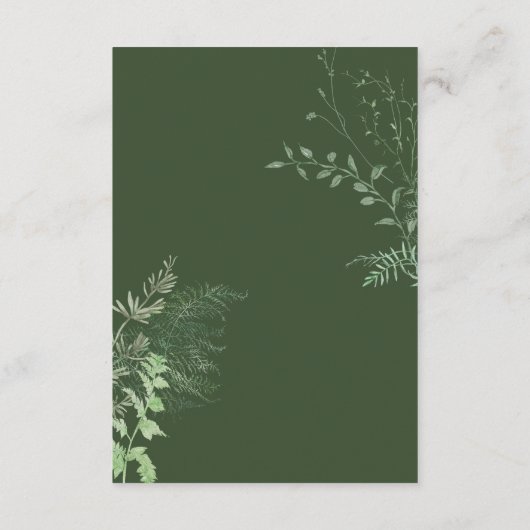 Rustikale Fern Green Folies Smaragdgrüne Details Begleitkarte (Rückseite)