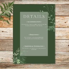 Rustikale Fern Green Folies Smaragdgrüne Details Begleitkarte