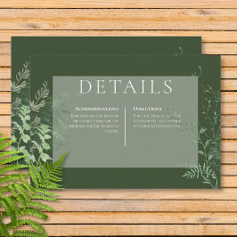 Rustikale Fern Green Folies Smaragdgrüne Details Begleitkarte