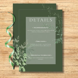 Rustikale Fern Green Folies Smaragdgrüne Details Begleitkarte