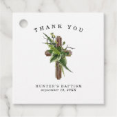 Rustikale Fern Greenerie | Taufe-Tag Geschenkanhänger (Vorderseite)