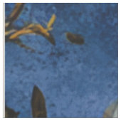 Rustikale, fette, navyblaue botanische Vintage-Blu Stoff (Nahaufnahme)