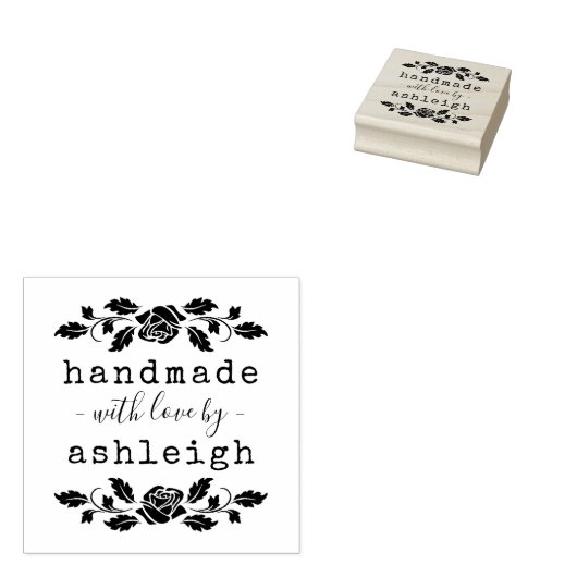 Rustikale fette Rose mit Liebe Gummistempel (Stempel)