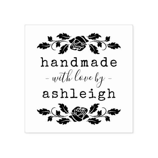 Rustikale fette Rose mit Liebe Gummistempel (Prägung)