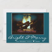 Rustikale Feuerstelle Holz gemütliche, warme Ferie Karte (Vorderseite)