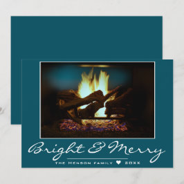 Rustikale Feuerstelle Holz gemütliche, warme Ferie Karte