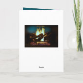 Rustikale Feuerstelle Holz gemütliche, warme Ferie Karte (Rückseite)