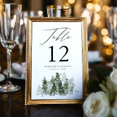 Rustikale Fichtenwald-Hochzeit Tischnummer