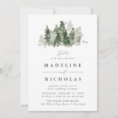 Rustikale Fichtenwald-Hochzeitseinladung Einladung (Vorderseite)
