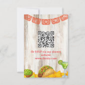 Rustikale Fiesta-RSVP-Karte mit optionalem QR-Code RSVP Karte (Rückseite)