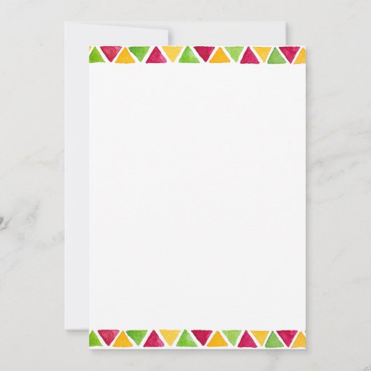 Rustikale Fiesta Taco Wasserfarbe Kinderdusche Einladung (Rückseite)