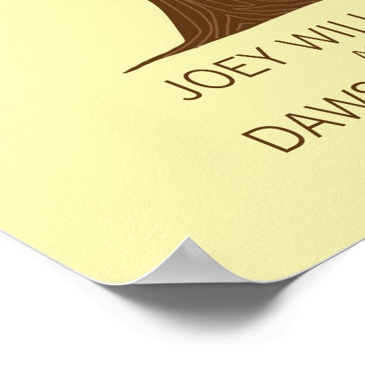 Rustikale Fingerabdruck-Tree Hochzeit mit Lovebird Poster (Ecke)