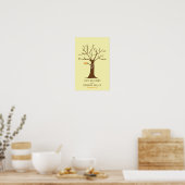 Rustikale Fingerabdruck-Tree Hochzeit mit Lovebird Poster (Küche)