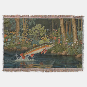 Rustikale Fisch Angel Fliegenfischen Decke