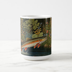 Rustikale Fisch Angel Fliegenfischen Kaffeetasse