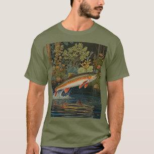 Rustikale Fisch Angel Fliegenfischen T-Shirt