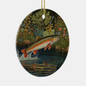 Rustikale Fischangeln Fliegenfischen Keramik Ornament (Rechts)