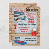 Rustikale Fischerei Geburtstagsparty - Einladungen (Vorne/Hinten)
