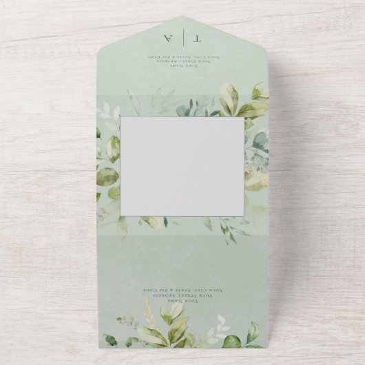 Rustikale Fläche Naturgrün QR Code All In One Einladung (Außenbereich)