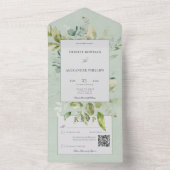 Rustikale Fläche Naturgrün QR Code All In One Einladung (Innen Boden)