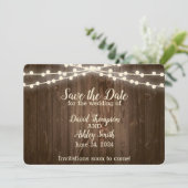 Rustikale Flachkarte Save the Date (Stehend Vorderseite)