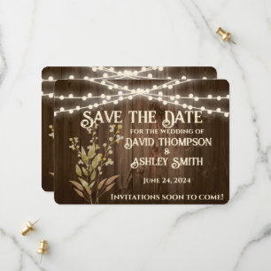Rustikale Flachkarte Save the Date