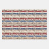Rustikale Flagge der USA patriotisch blau und rot  Geschenkpapier Set (Vorderseite 2)