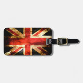 Rustikale Flagge für Großbritannien Gepäckanhänger (Vorderseite horizontal)