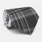 Rustikale Flaggen Kopf Grau Tartan Muster Krawatte (Gerollt)