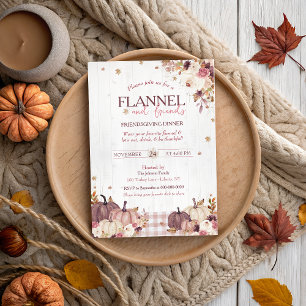 Rustikale Flanell-und-Freunde-Thanksgiving-Party Einladung