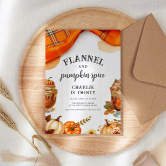 Rustikale Flannel und Pumpkin Fall Geburtstag Einladung