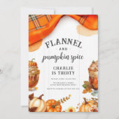 Rustikale Flannel und Pumpkin Fall Geburtstag Einladung (Vorderseite)