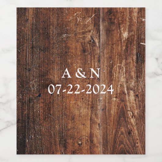 Rustikale Flaschen aus altem Holz Weinetikett (Einzelnes Label)