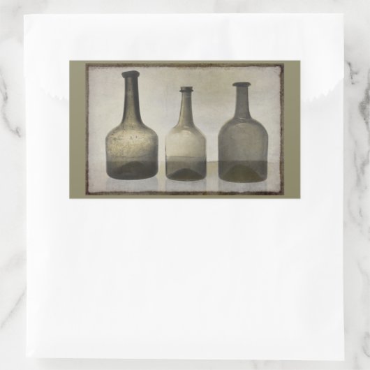 Rustikale Flaschen Stillleben Kunst Rechteckiger Aufkleber (Tasche)