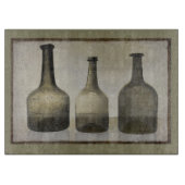 Rustikale Flaschen Stillleben Kunst Schneidebrett (Vorderseite)